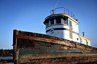 An abandoned  old tugboat in Port Gamble.