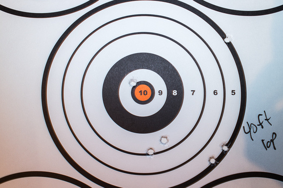 5 rounds of Magtech at 40 feet